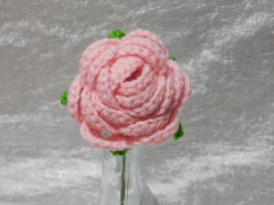 Crochet Closed Rose - Baby Pink